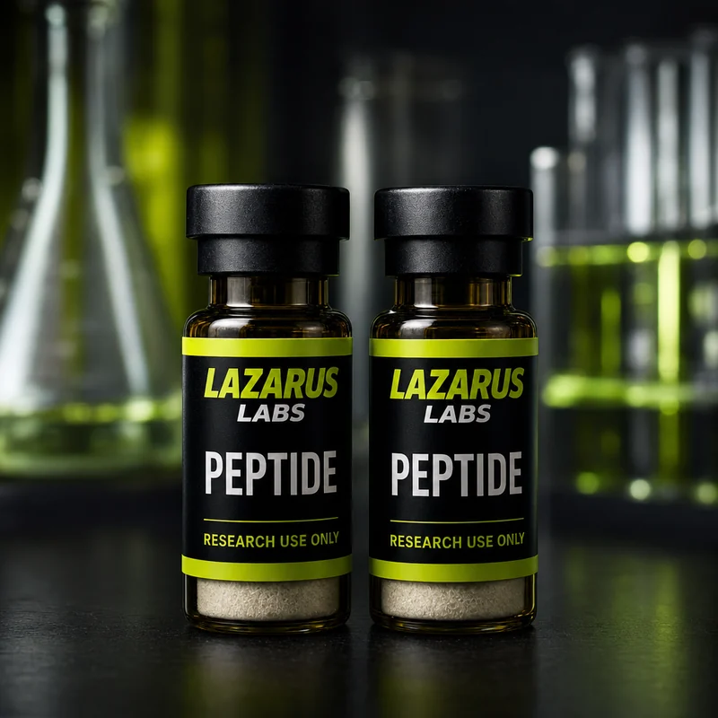Two research peptide vials